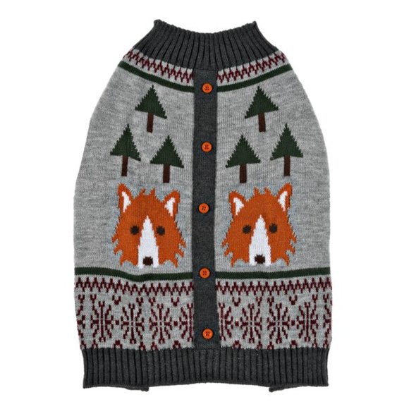VIBRANT LIFE WOODS WOLF DOG SWEATER NEW